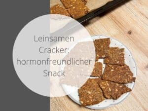 Leinsamen Cracker auf einem weißen Teller angerichtet